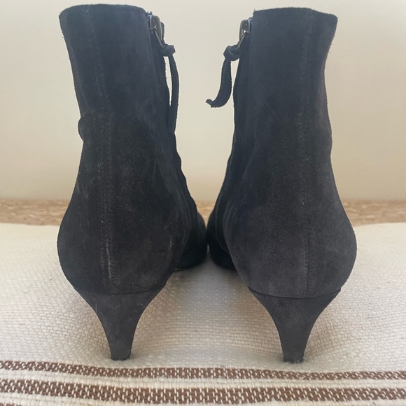 Isabel Marant Derst Black Suede Zip Kitten Heel Ankle Boots Booties - Picture 11 of 14